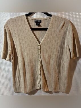 New York & Company L Beige Knit Sweater Top